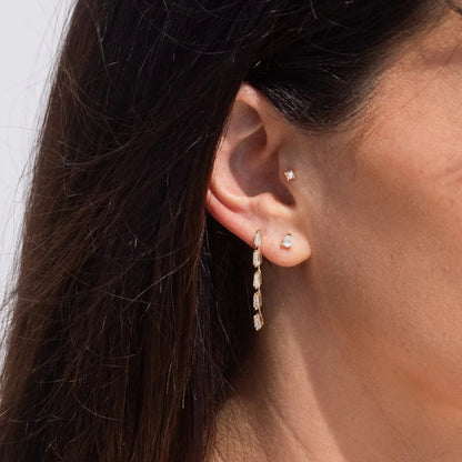 Uworld Minimalism Birthstone Gold Color Ear studs Grace Personalized Delicate Gemstone Earring Dainty Birth Month Stone Charm