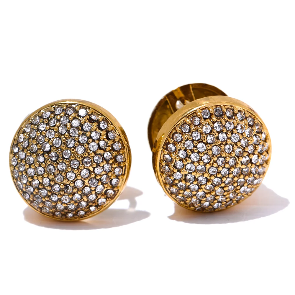 Multi-Color CZ Hollow Hoop Earrings – Gold Plated