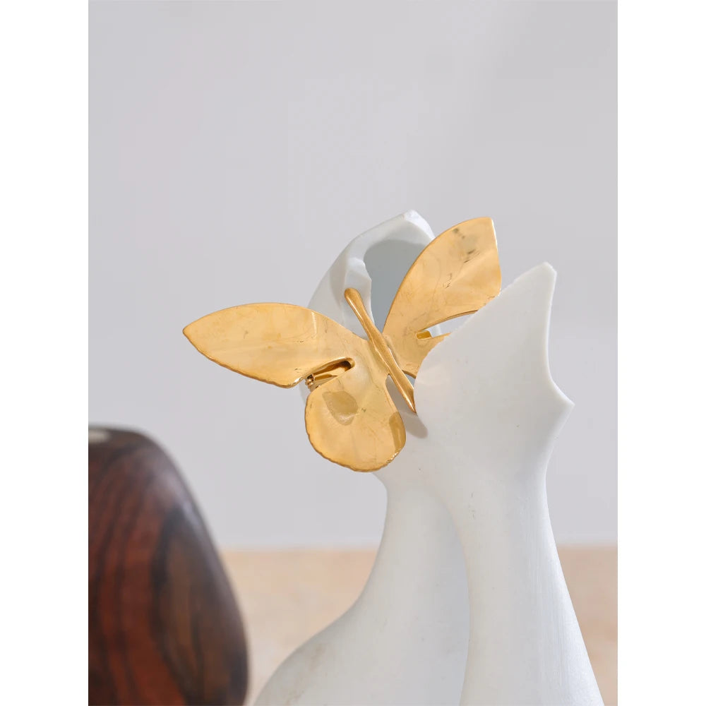 Golden Butterfly Brooch – 18K PVD Plated Stainless Steel Pin