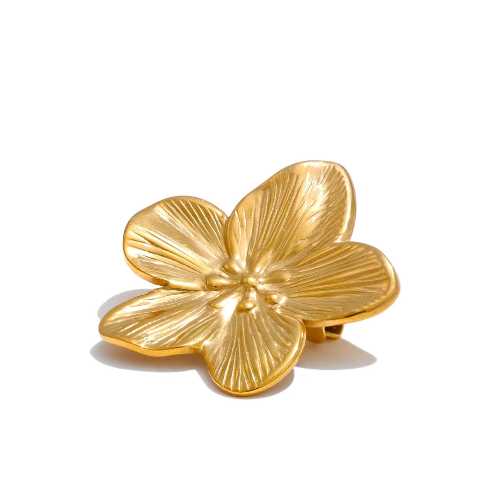 18K Gold Flower Brooch – Flower Broochl Waterproof Pin