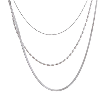 Chic Gold Plated Stainless Steel Layered Necklace – Minimalist Style