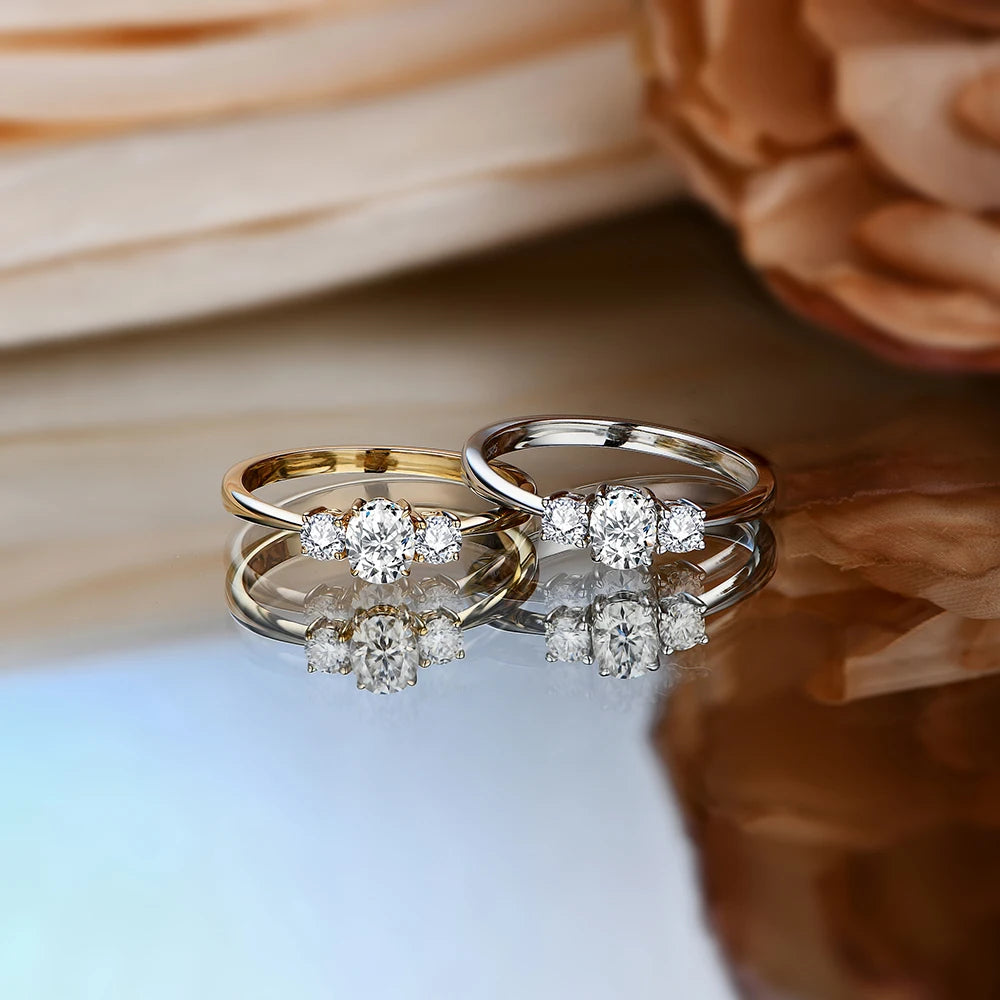 Luxe Jewels D Color Oval Cut Moissanite Cluster Ring Solid Luxury Ring for Engagement