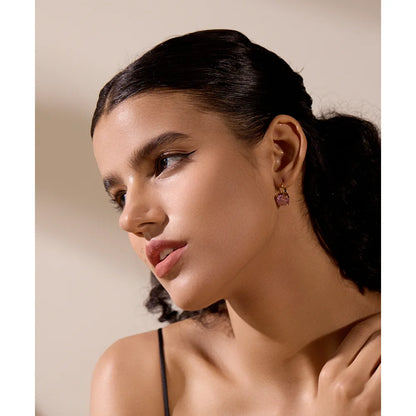 Colorful Cubic Zirconia Round Hoop Earrings – Gold Plated