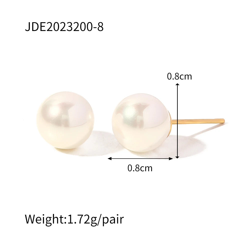 Uworld High Quality Imitation Pearls Drop Stainless Steel Golden Korean Hoop Earrings Charms Fashion Jewelry Bijoux Femme Gift