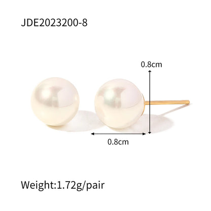 Uworld High Quality Imitation Pearls Drop Stainless Steel Golden Korean Hoop Earrings Charms Fashion Jewelry Bijoux Femme Gift