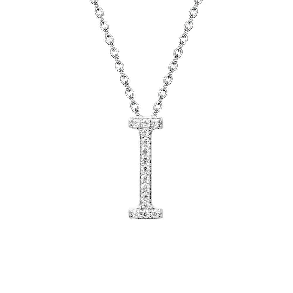 Valentine's Day Gift  - Letter Necklaces Pendants 100% 925 Sterling Silver Unisex (D VVS1 Colour Moissanite)Jewelry