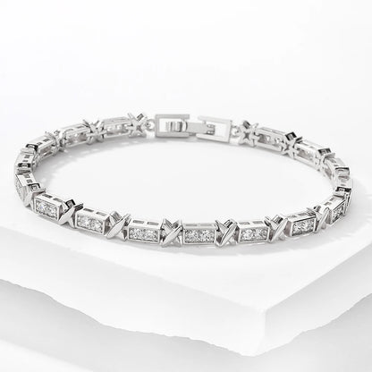 Luxury Cross Charm Zirconia Bracelet – Classic Style