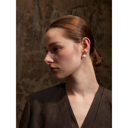 Korean Style Imitation Pearls Zircon Round Classic Daily Stud Earrings Women Stainless Steel - Charm Fashion Jewelry