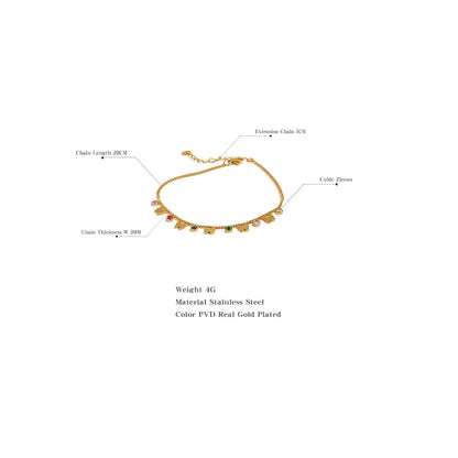Colorful Butterfly Drop Anklet – 18K Gold Stainless Steel