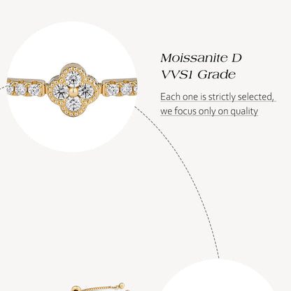 Luxury Design Moissanite Charm Bracelet For Women 925 Sterling Silver Tennis Luxury Chain Jewelry