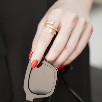 White Round Zirconia Open Ring New Designed Exquisite Party Jewelry