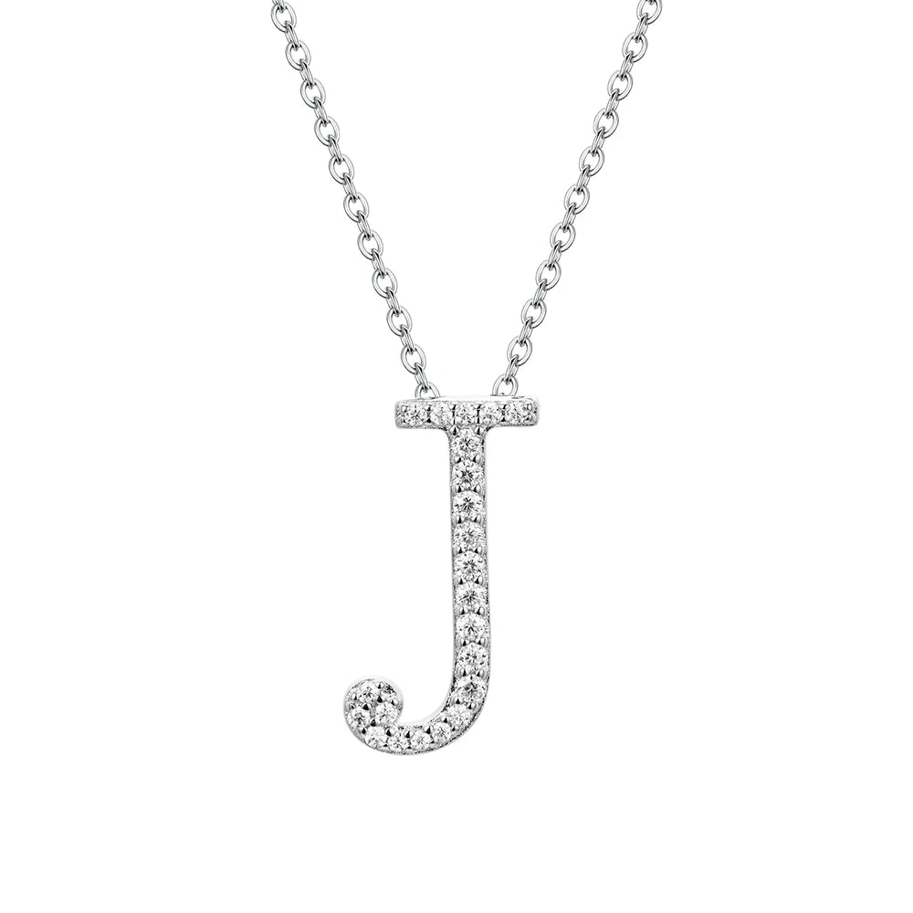 Valentine's Day Gift  - Letter Necklaces Pendants 100% 925 Sterling Silver Unisex (D VVS1 Colour Moissanite)Jewelry