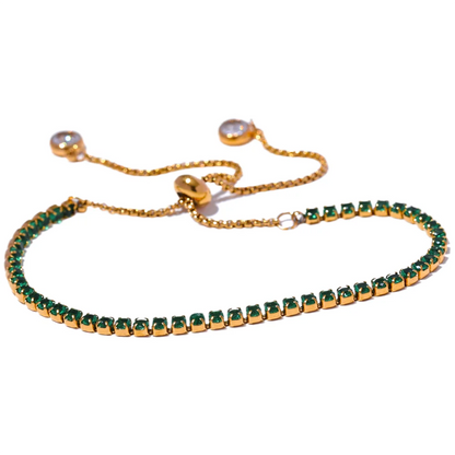 4MM Cubic Zirconia Tennis Bracelet – Gold Plated Stainless Steel Water Resistant