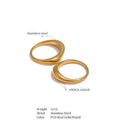 Luxe Jewels Minimalist Tarnish-Free Golden Ring - 18K PVD Plated Stainless Steel Jewelry
