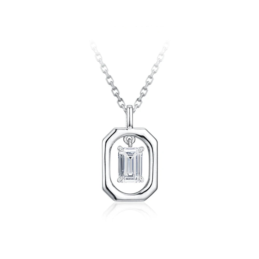 Premium Quality Moissanite Pendant Necklace for Women - Silver 925 Pendant Fine Jewelry