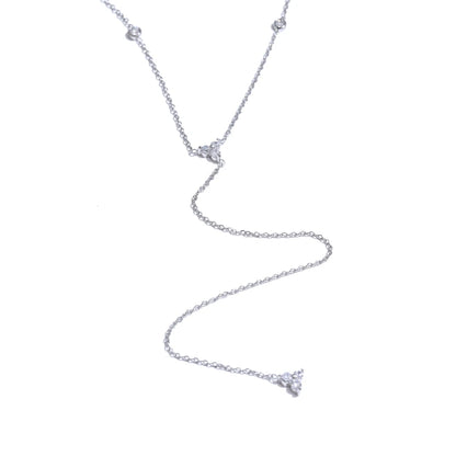 Cubic Zirconia Gold Necklace – Long Chain, Elegant Bling Jewelry