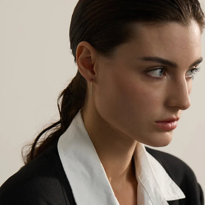 High Quality Shiny Inlaid Cubic Zirconia Stainless Steel Fashion Earrings Waterproof Jewelry