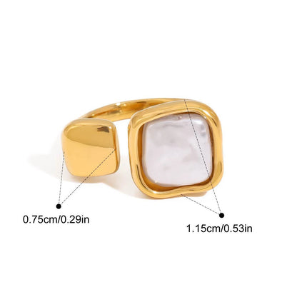 Elegant Square Pearl Earrings Stainless Steel 18K PVD Plated Waterproof 2025