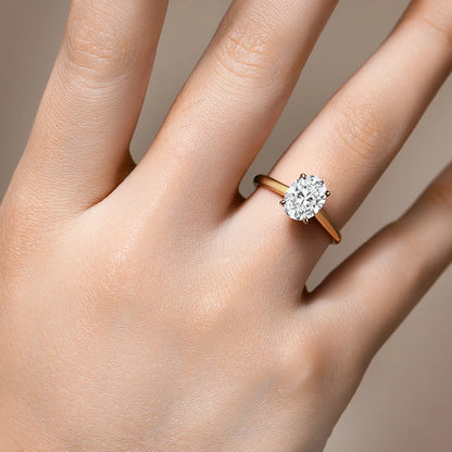 Luxe Jewels Oval Cut 9*7mm 2CT (D VVS1 Moissanite) Silver Ring Luxury Jewelry