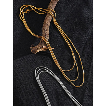 Elegant Adjustable Gold Layered Long Necklace – Minimalist Unisex Jewelry