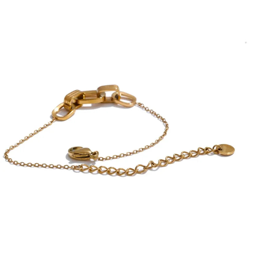 Square Hollow Stainless Steel Bracelet – 18K Gold Plated Tarnish-Resistant