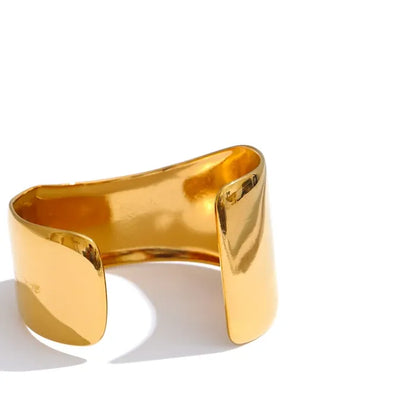 60mm Wide Cuff Bracelet – 18K Gold Plated Stainless Steel