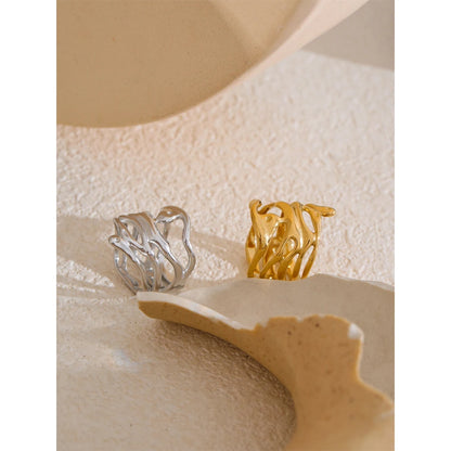 Luxe Jewels 316L Stainless Steel Layered Hollow Ring – 18K PVD Gold Plated Jewelry