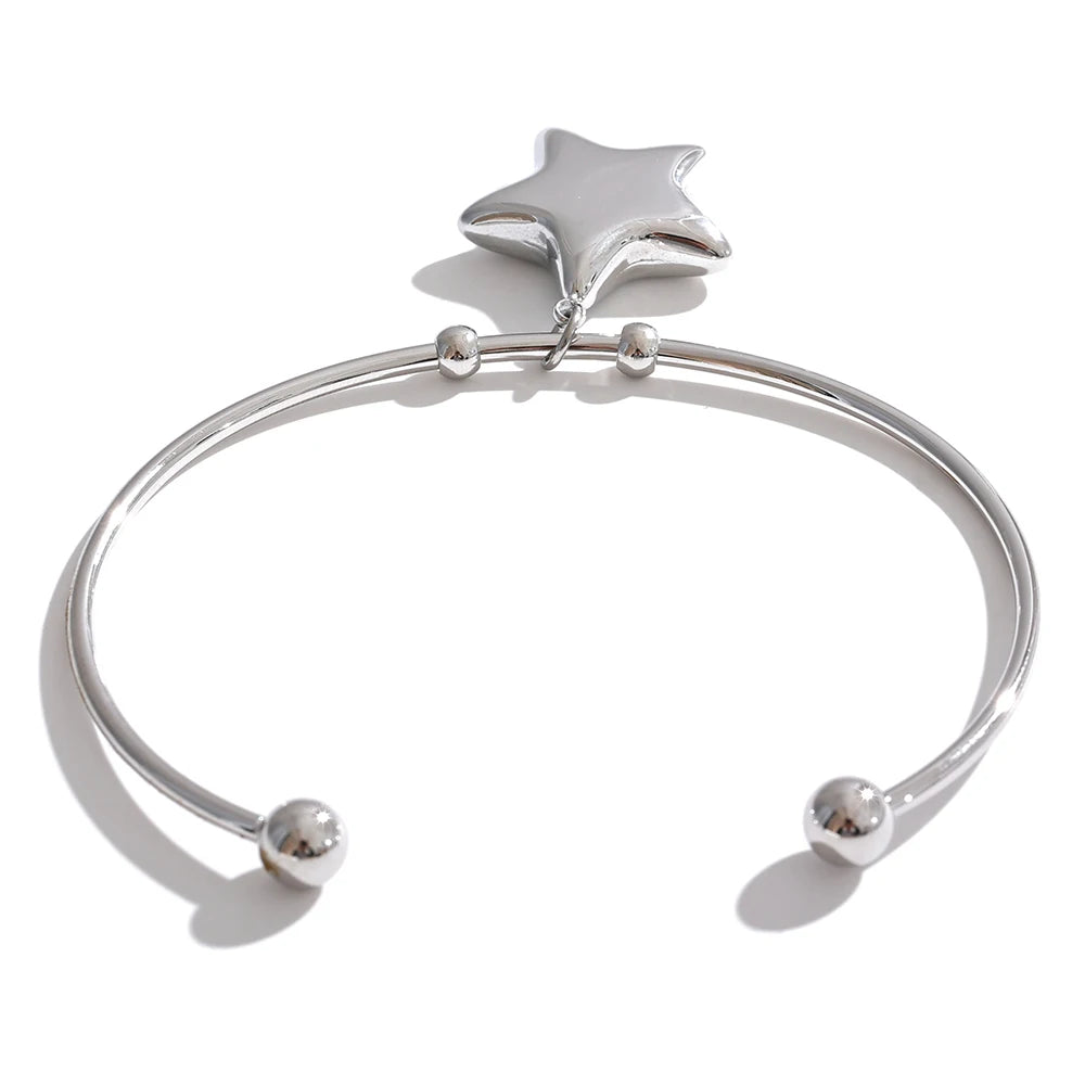 Star Cuff Bracelet – 18K Gold Stainless Steel Waterproof Bracelet