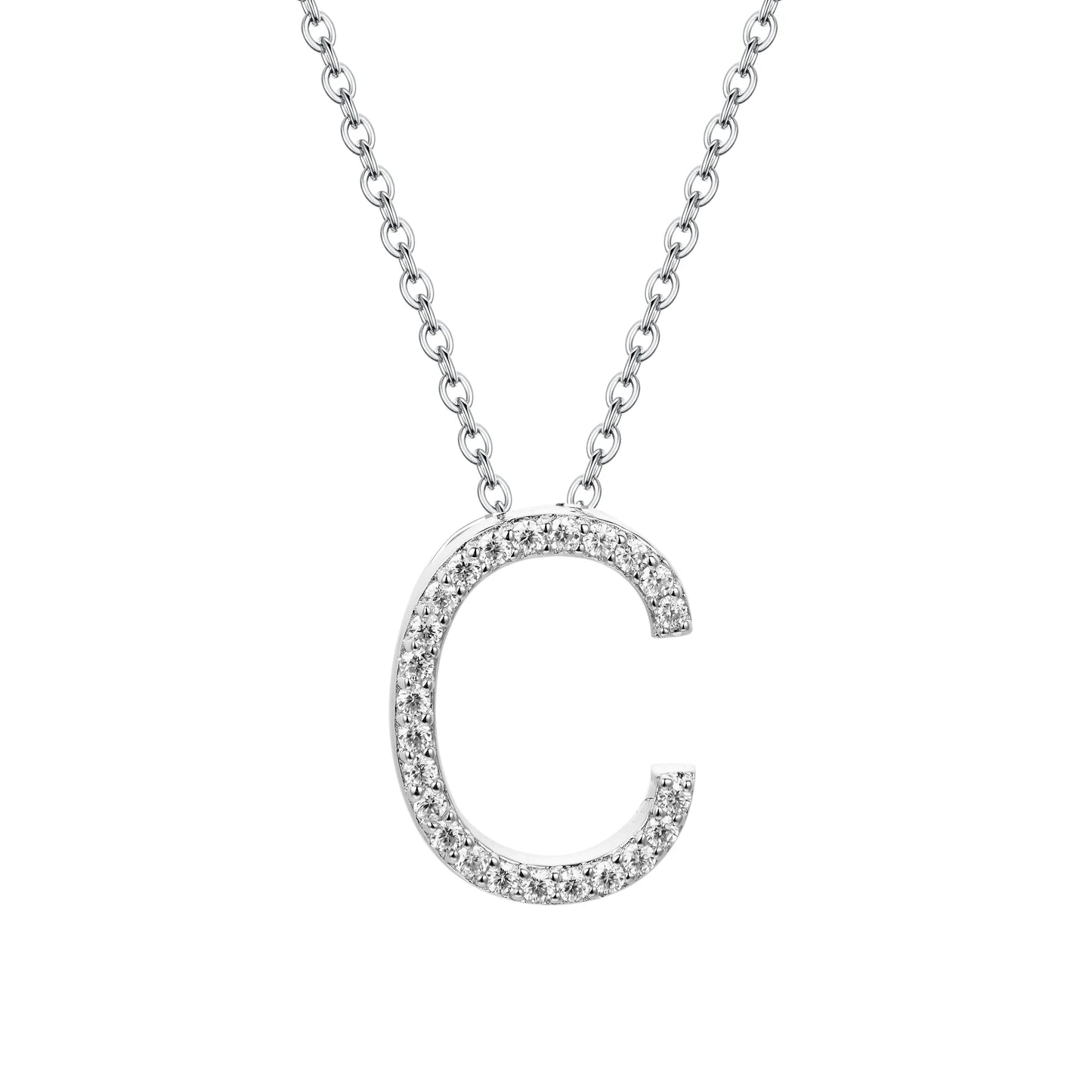 Valentine's Day Gift  - Letter Necklaces Pendants 100% 925 Sterling Silver Unisex (D VVS1 Colour Moissanite)Jewelry
