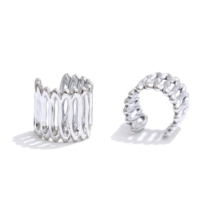 Luxe Jewels - 18K Gold Plated Layered Geometric Adjustable Ear Cuff - 316L Stainless Steel Trendy Jewellery