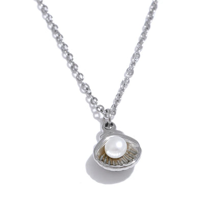 Luxury Ocean Shell Pearl Pendant Necklace – Gold Plated Jewelry