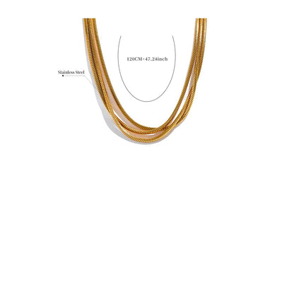 Elegant Adjustable Gold Layered Long Necklace – Minimalist Unisex Jewelry