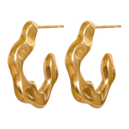 Minimalist Stainless Steel Fashion Huggie Earrings High Quality Waterproof Jewelry Women