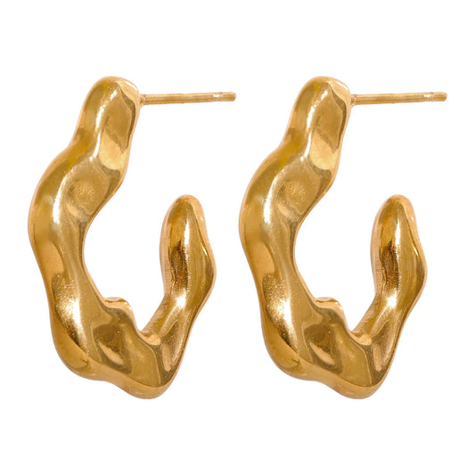 Minimalist Stainless Steel Fashion Huggie Earrings High Quality Waterproof Jewelry Women