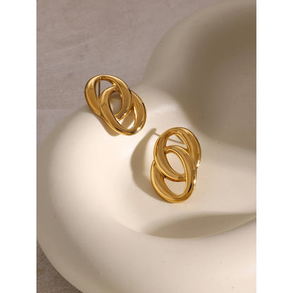 Minimalist Round Tarnish Free Stud Earrings – Gold Plated