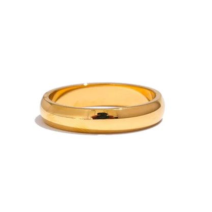 Luxe Jewels Stainless Steel Smooth Ring – 18K Gold Plated Hypoallergenic Jewelry