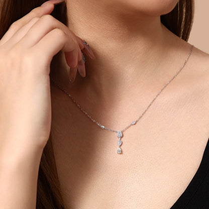 Premium Water Drop Moissanite Necklace Y Shape S925 Sterling Silver Elegant Chain