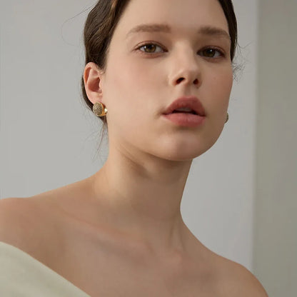 Multi-Color CZ Hollow Hoop Earrings – Gold Plated