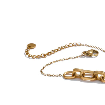 Square Hollow Stainless Steel Bracelet – 18K Gold Plated Tarnish-Resistant