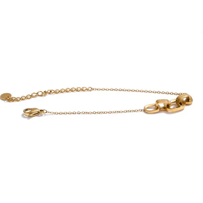 Square Hollow Stainless Steel Bracelet – 18K Gold Plated Tarnish-Resistant