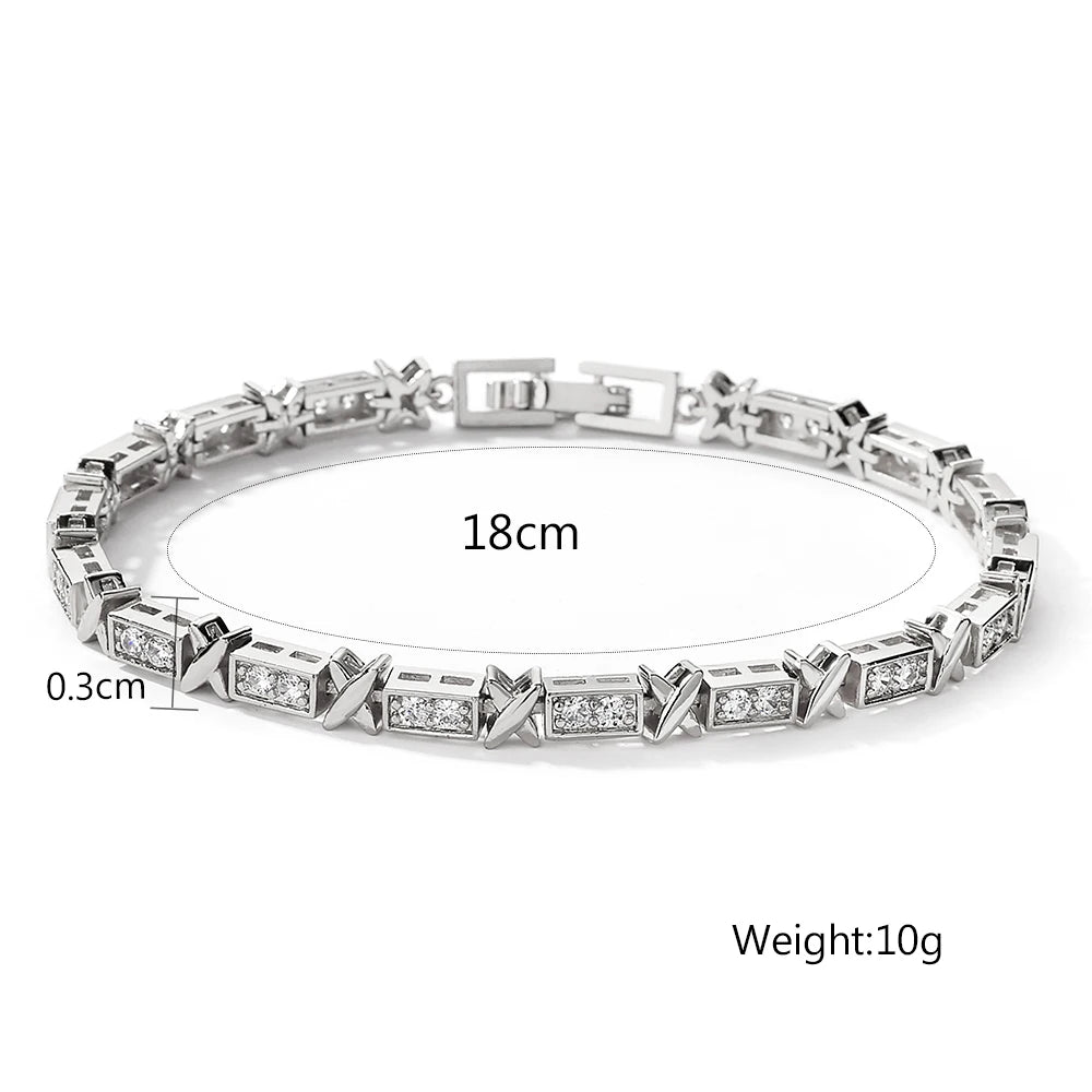 Luxury Cross Charm Zirconia Bracelet – Classic Style