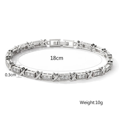 Luxury Cross Charm Zirconia Bracelet – Classic Style