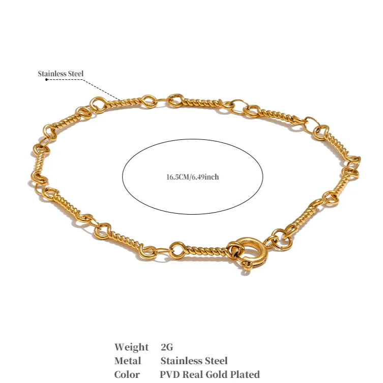 Twisted Bracelet – 18K Gold Plated Stainless Steel