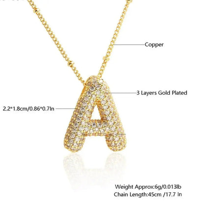 A - Z Letter Pendant Copper Necklace – Unisex