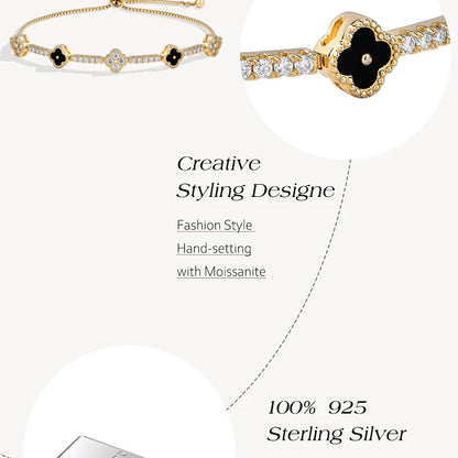 Luxury Design Moissanite Charm Bracelet For Women 925 Sterling Silver Tennis Luxury Chain Jewelry
