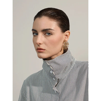 Premium Zircon Gold Plated Stud Earrings – Stylish & Elegant Design