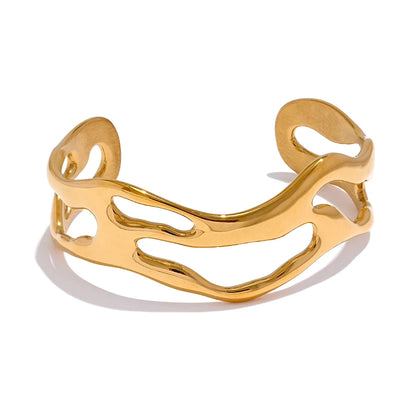 Golden Statement Cuff – 18K Gold Plated Stainless Steel Bracelet