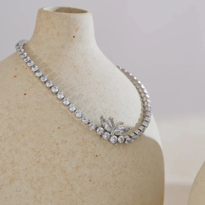 3MM Butterfly Zirconia Tennis Bracelet – Gold/Silver Stainless Steel, Delicate & Bling