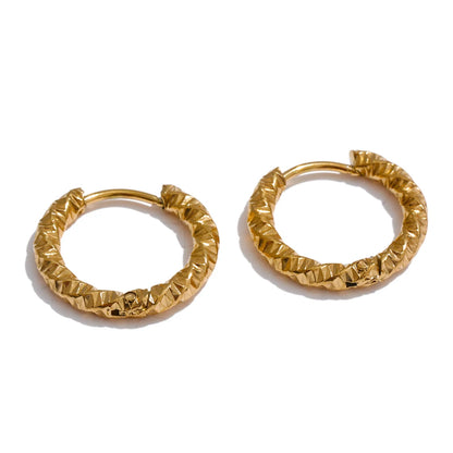 20mm / 15mm Round Daily Wear Hoop Earrings Waterproof Jewelry Women Minimalist Stainless Steel