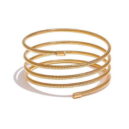 Layered Statement Bracelet – Gold Plated Stainless Steel Waterproof